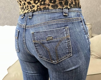 Miss Sixty Women's Jeans Blue Low Rise Vintage Y2K Luxury Straight Denim Italy, 90s Jeans, Retro Jean, Miss 60 Size 26, Italian Denim