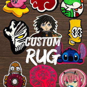 Handmade tufted rug, custom design, custom shaped rug, anime tufted rugs, custom handmade rug, bedroom rug