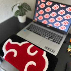 Akatsuki Cloud Keyboard Rug: Handmade Naruto Anime Desk Mat