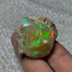 70 carat Big Size AAA+ Natural Ethiopian Welo Opal Green Fire Rough - Loose Rainbow Gemstone Raw - October Birthstone - Raw Material