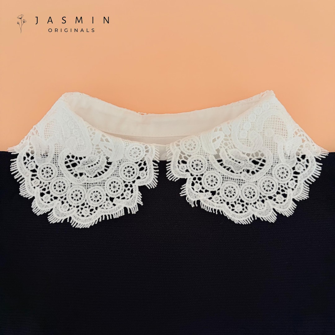 White Lace Detachable Collar | Fringed Collar Dickey | Women's Layering ...