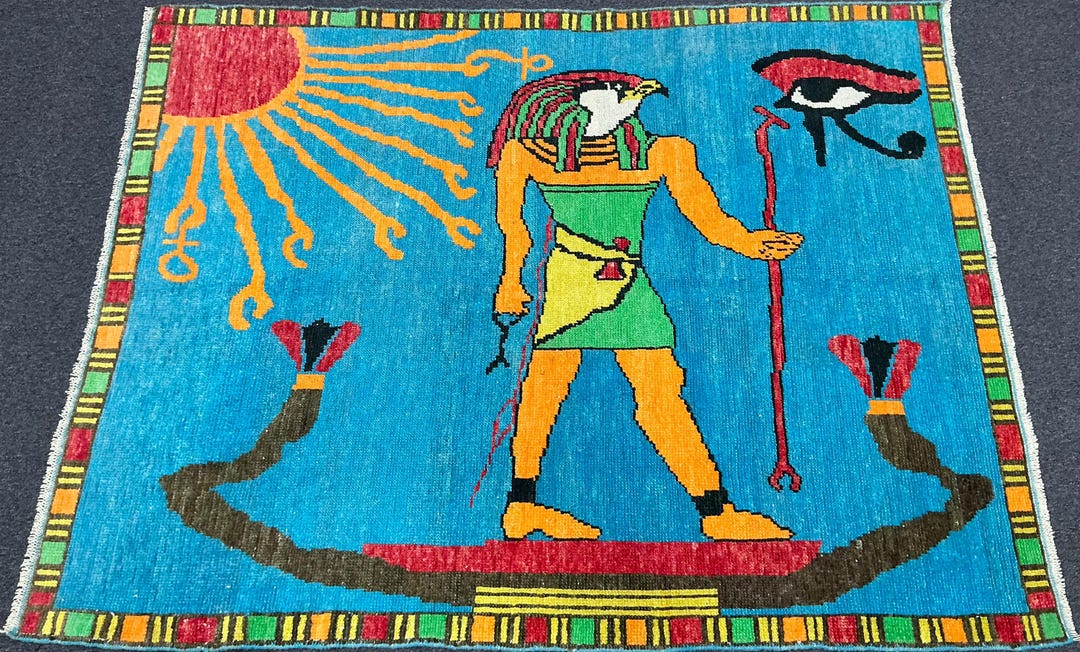 6x7 Handmade Egyptian Rug – 5’7” X 7’4” Ft – Pharaoh Design Rugs ...