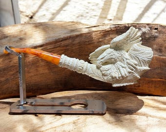 Guardian of the Skies meerschuimpijp - met de hand gesneden adelaarontwerp - uniek cadeau voor verzamelaars en kunstliefhebbers