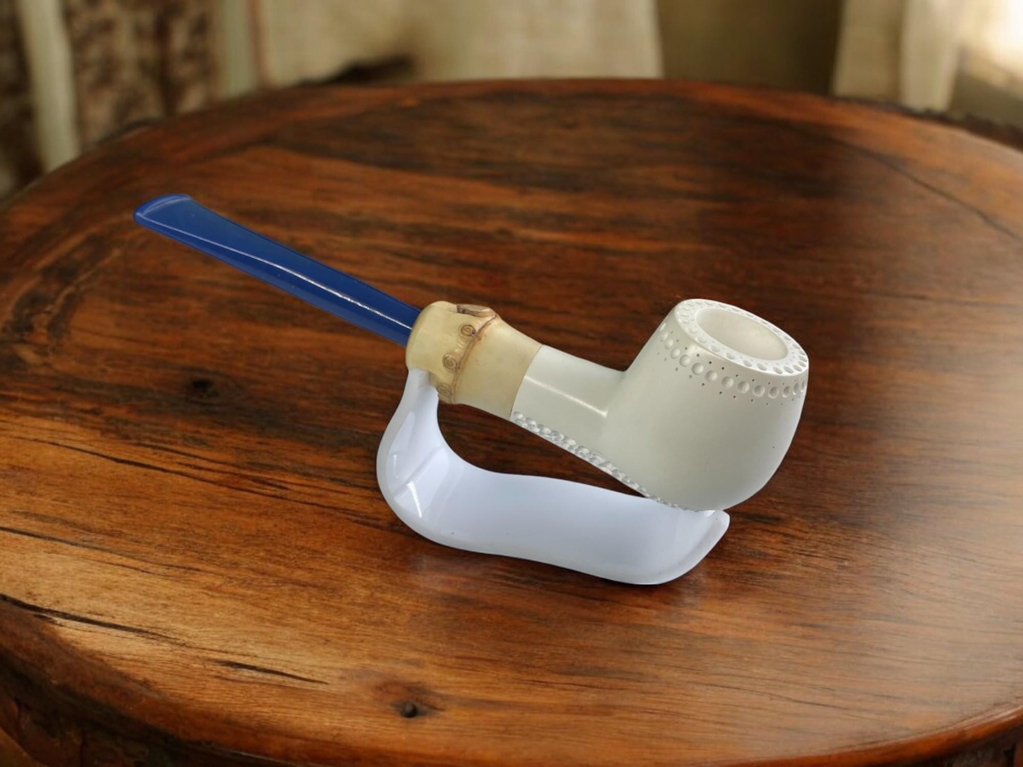 Handgemaakte meerschuimpijp Gökyüzü Nefesi – elegant cadeau, minimalistisch design, uniek natuurlijk Eskişehir meerschuimpijp, collectorsitem
