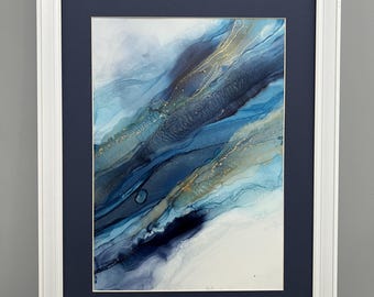 Alcohol Ink Abstract Art Painting, Framed Modern Wall Art by Ukrainian Artist, Alcohol Ink Hand-Painted Wall Art, Decorative Hanging Decor