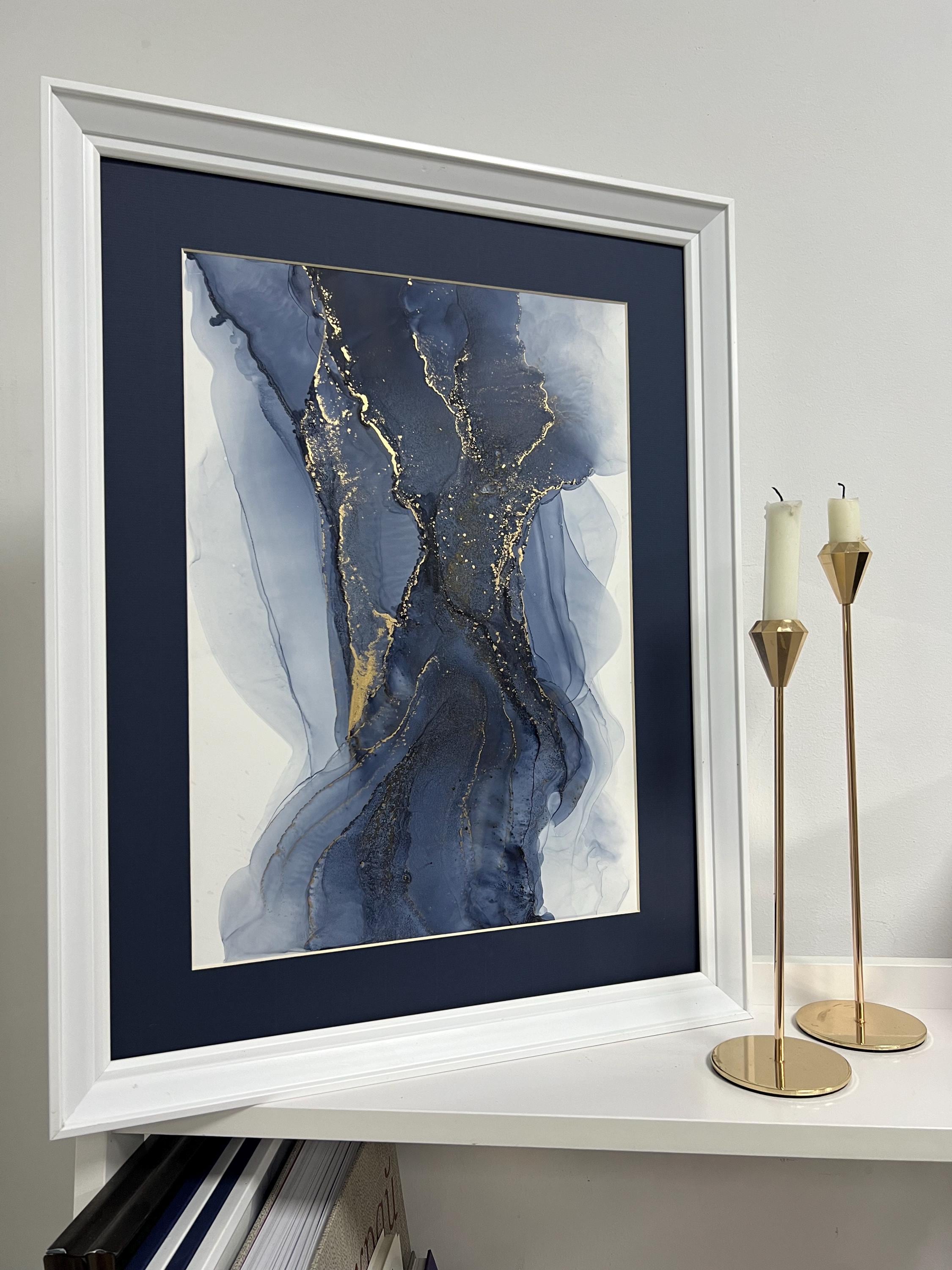Abstract Art Alcohol Ink Painting, Hand Painted Art for Bedroom Wall Decor, Modern Minimalist Home Decor, Artist Gift Ink Painting on Paper