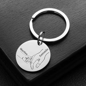 Personalized Keychain - Love Gifts for Mom and Dad | Engraved Name for Mother&#39;s and Father&#39;s Day | Car Key Pendant