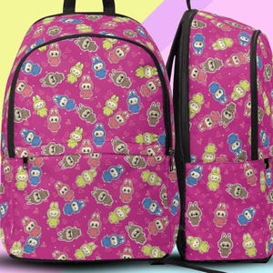 Dark Pink Labubu Themed School Backpack, Labubu School, Labubu Bag, Labubu School Bag, Labubu Backpack, Labubu Gift, Back to School Backpack