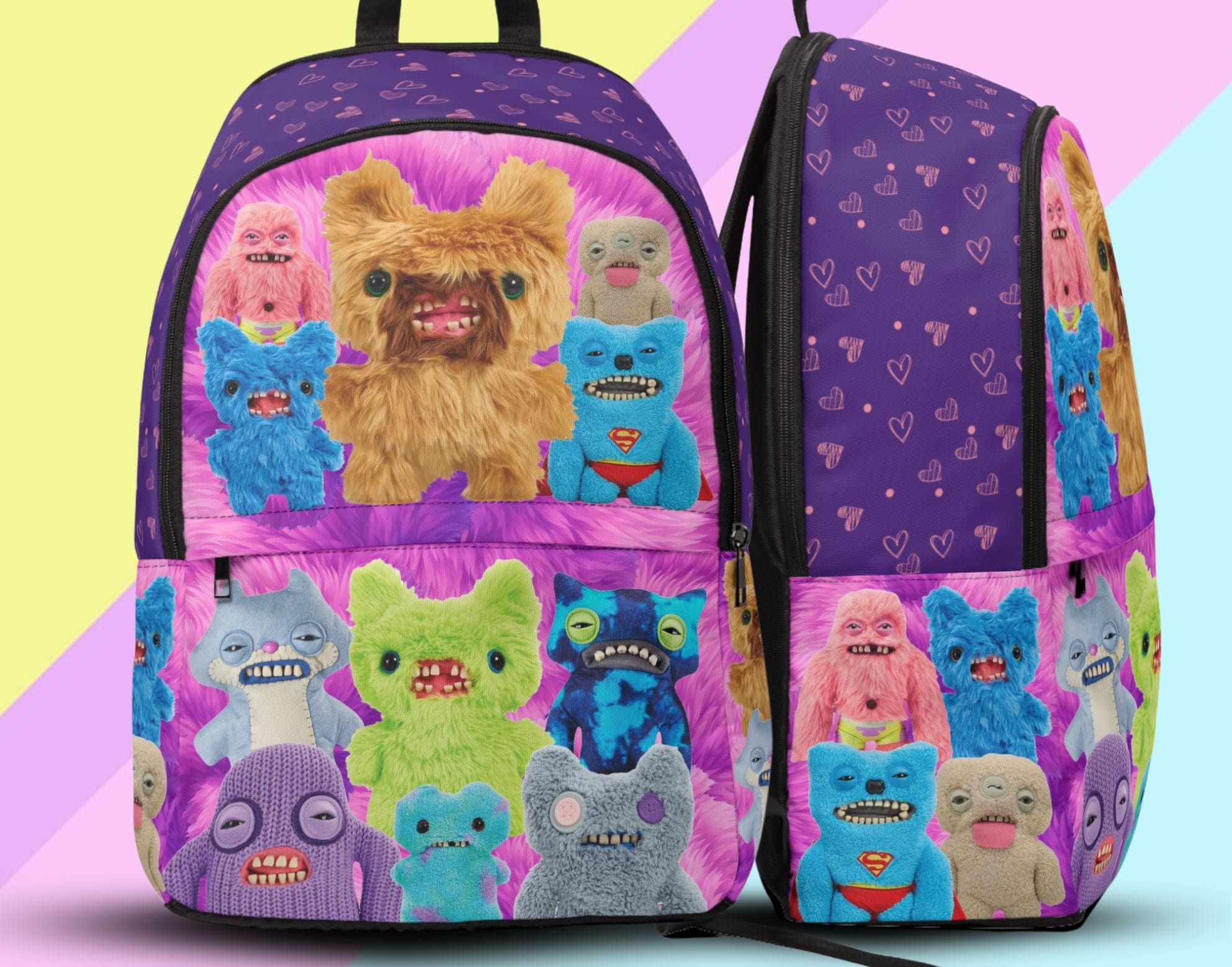 バッグ・カバンその他 YEOMIM X FUGGLER mini day backpack purple wave yeo-341 Fuggler Inspired Purple Backpack, Fuggler Themed Bag, Back