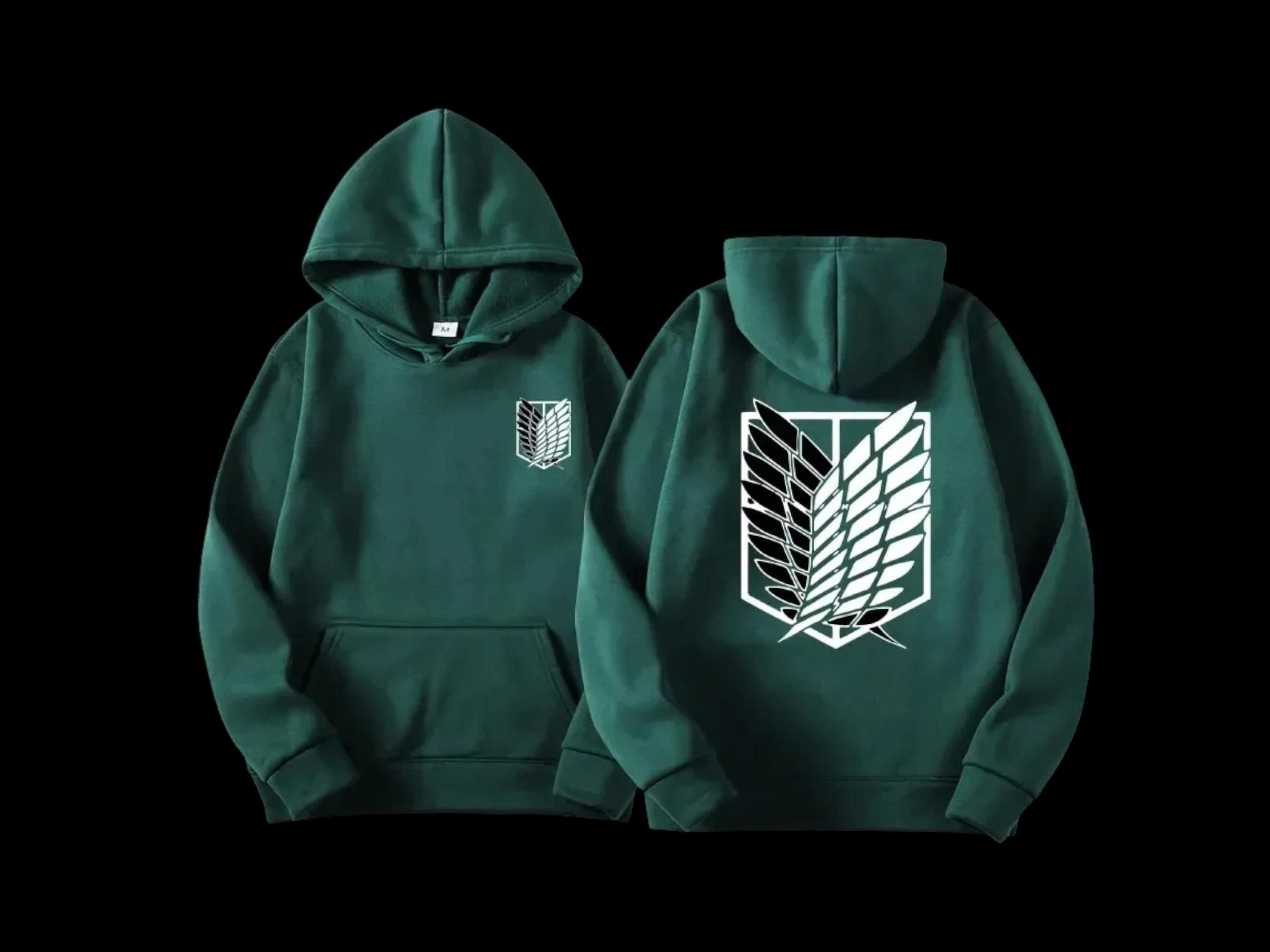 Streetwear Aot Hoodie Green Attack On Titan Sweatshirt
