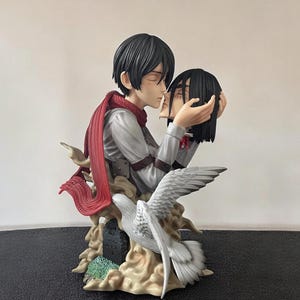 Mikasa Ackerman and Eren Yeager Figure - Attack on Titan Kiss of Death Christmas Gift