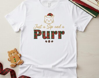 Christmas Cat Coffee Pun SVG – Holiday T-Shirt Mug Design (Digital Download)