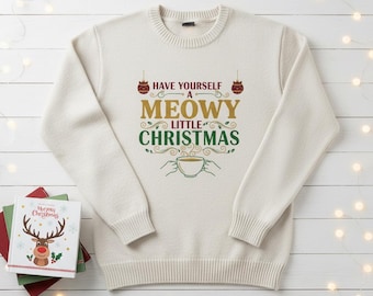 Meowy Little Christmas PNG | Cat Lover Holiday Clipart (Digital Download)