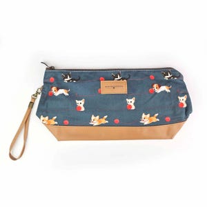 Zippered Project Bag: Highland Cow, Cat & Dog, Floral - Cotton Canvas