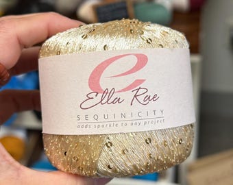 Hilo Ella Rae Sequinicity: Hilo fino con purpurina para tejer y hacer ganchillo.