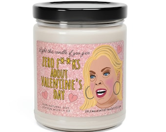 Janelle Brown "ZERO F'S" Sisterwives Inspired Scented Soy Candle, 9oz, Reality Television Hilarious Valentine Gift Anti-Romantic