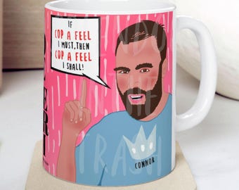 Love on the Spectrum "COP a FEEL" Connor Funny Ceramic 11 oz & 15 oz Reality Tv Coffee Mug , Friend, Birthday Gift