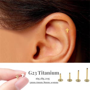 16G/18G/20G crucifixion Push Pin Labret/Threadless Flat Back Earring/Tragus Stud/Flat Back Stud/Helix Stud /Cartilage Stud/ Nose Stud