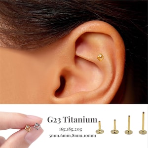 16G/18G/20G Blocks Push Pin Labret/Threadless Flat Back Earring/Tragus Stud/Flat Back Stud /Helix Stud/Cartilage Stud/Nose Stud