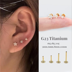 16G/18G/20G Studs Push Pin Labret/Threadless Flat Back Earring/Tragus Stud/ Flat Back Stud/Helix Stud /Cartilage/Nose Stud