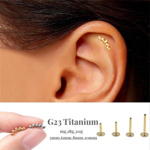 16G/18G/20G Tiny Climber Push Pin Labret/Threadless Flat Back Earring/Tragus Stud/Flat Back Stud/Helix Stud/Cartilage Stud
