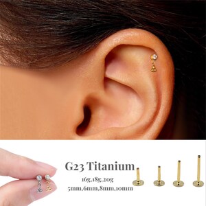 16G/18G/20G Sphere Pendant Push Pin Labret/Threadless Flat Back Earring/Tragus Stud/Flat Back Stud/Helix Stud /Cartilage Stud/ Nose Stud