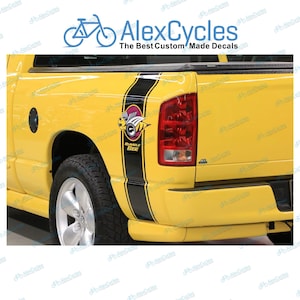 Kit de calcomanías de vinilo de alta calidad con franjas laterales estilo Rumble Bee para camioneta Dodge Ram (izquierda y derecha).
