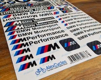 Motorsport M Performance Laminated Decals Stickers Pack Racing Tank Side Panel Helmet Graphic Vinyl Set Fits BMW Motorrad A4 Sheet Size