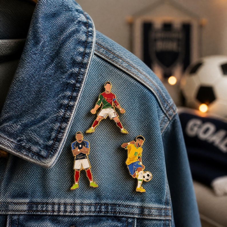Soccer Legends Enamel Pin | Football Player Badge | Collectible Sports ...