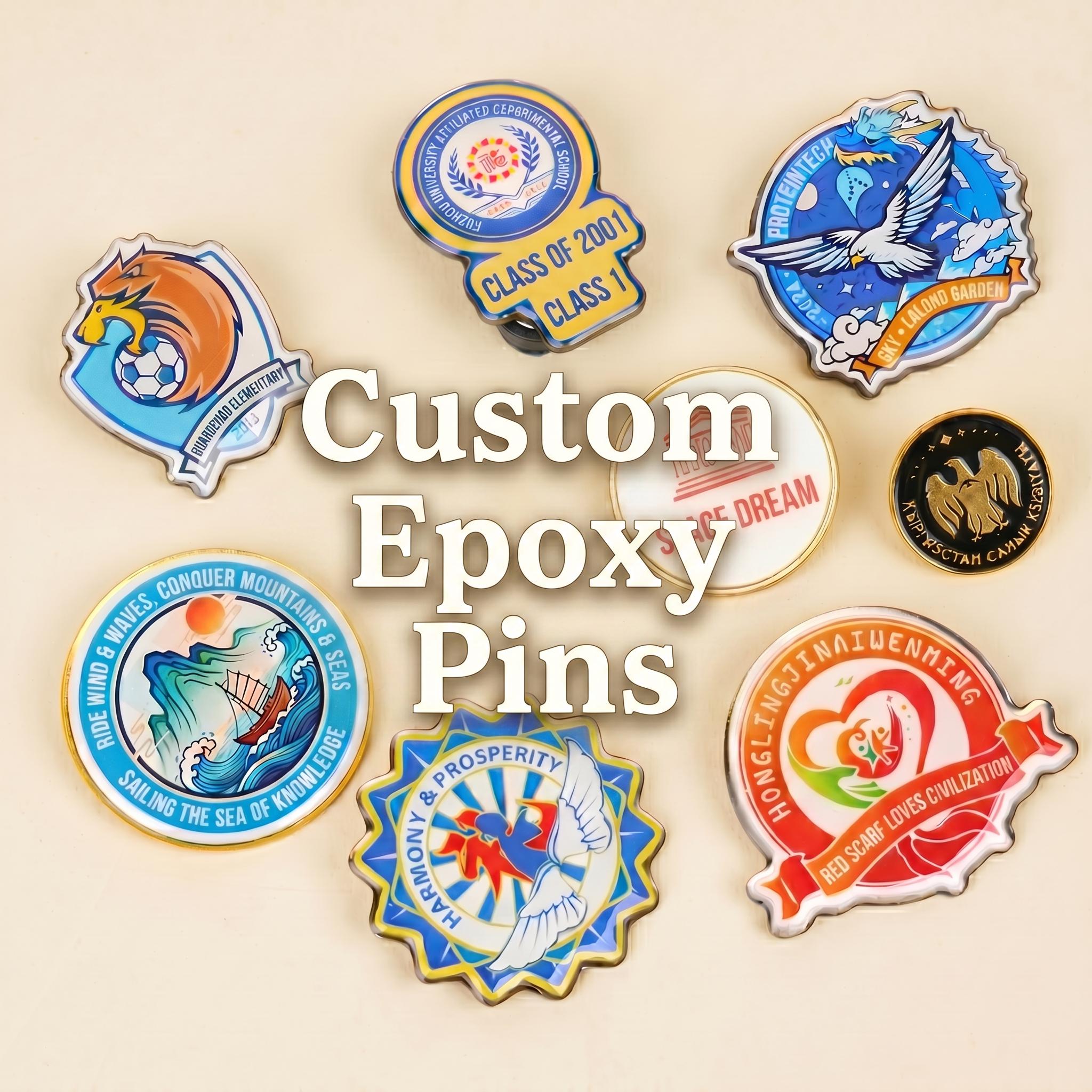 Custom Epoxy Pins From Your Design | No Minimum Order | Free Design ...
