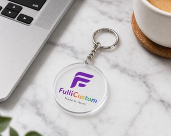 Custom Acrylic Keychain, Personalized Logo Keychain, Clear Acrylic Key Ring, Business Promotional Gift, Custom Logo Keychain