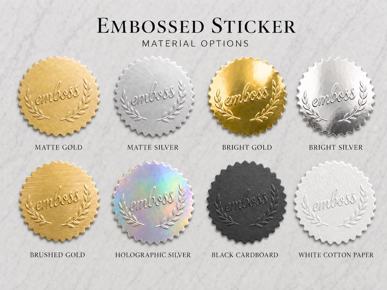 Metal Sticker Embossed Custom Metal Embossed Sticker | Gold Silver | Luxury Logo Seal ...
