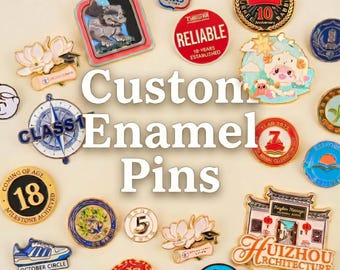 Crea tu pin esmaltado personalizado | Asistencia de diseño gratuita | Sin pedido mínimo