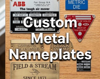 Placa metálica con logotipo personalizado, placa comercial personalizada, placa de marca grabada para productos, muebles y equipos.