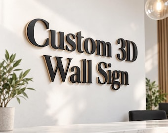 Custom Acrylic Business Sign, 3D Wall Logo, Office Reception Sign, Company Logo Wall Letters, Personalized Shop Sign