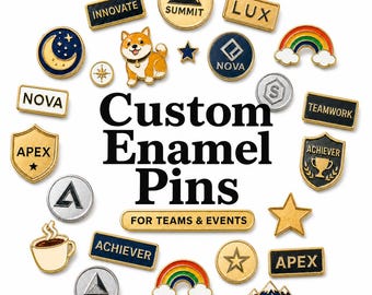 Personalized Enamel Pins from Your Design, Custom Lapel Pin Badge for Wedding, Event, Club, Team & Custom Gifts