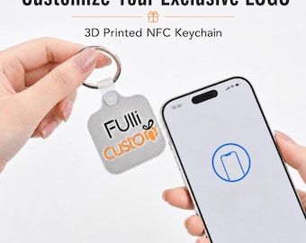 Op maat gemaakte 3D-geprinte NFC-sleutelhangers – Gepersonaliseerde NFC-tags voor branding, logo, bedrijf en slim delen.