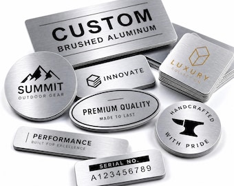 Pegatinas personalizadas de aluminio cepillado: un aspecto metálico de primera calidad para una imagen de marca moderna.