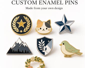Personalized Enamel Pins from Your Design, Custom Lapel Pin Badge for Wedding, Event, Club, Team & Custom Gifts