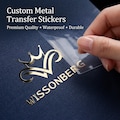 Custom Metal Logo Stickers and UV DTF Transfer Stickers, Personalized 3D Logo Decals for Packaging Glass Plastic product logo