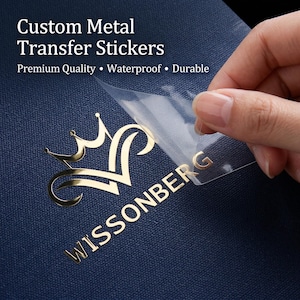Etiquetas metálicas personalizadas con logotipo, pegatinas metálicas personalizadas en oro y plata para el embalaje de productos.