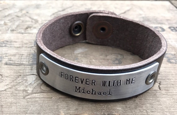 Memorial Bracelet Leather Custom Memorial Jewelry Personalized Bracelet In Memory Tribute