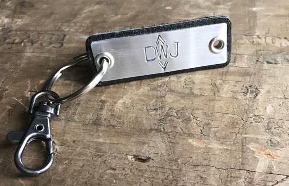 Initials Monogram Keychain Custom Initials Gift Leather Key fob Personalized Leather Hipster Personalized Grad Gift