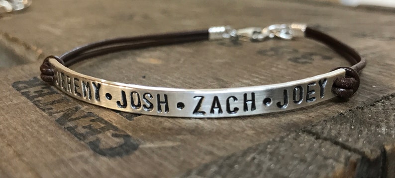 Personalized Women/'s Leather Sterling Silver Bracelet Custom Bracelet GPS Coordinates