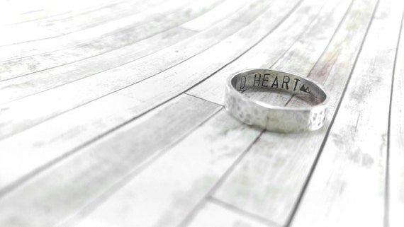 Personalized Ring Band Wedding Ring Sterling Silver Rustic Band Solid Sterling Silver Rustic Ring Customize