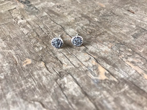 Silver Druzy Earrings Silver Stud Earrings Sterling Silver Faux Druzy Stud Earrings Sparkly Druzy Sterling Silver studs