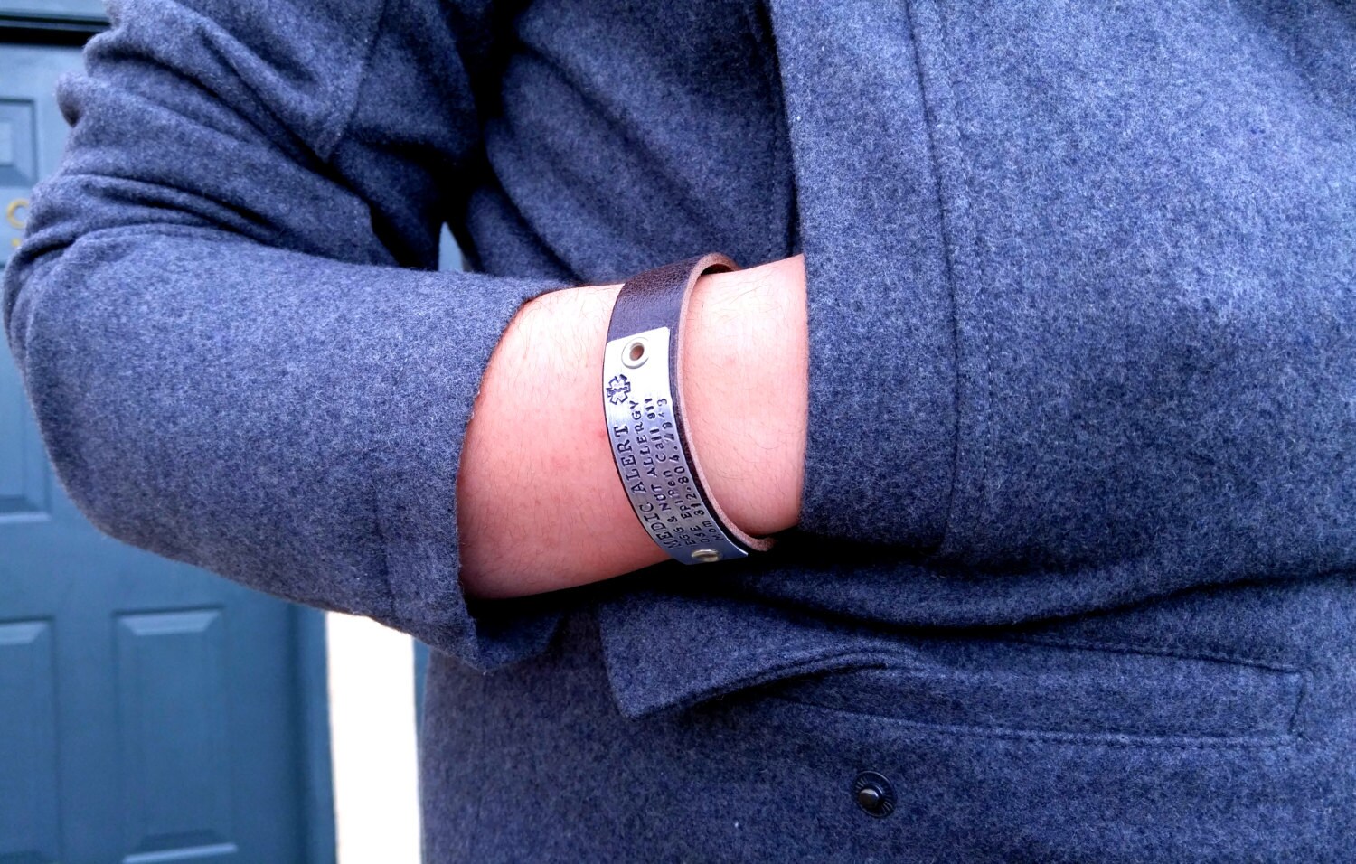 Leather Medical Bracelet Custom Medical Alert Jewelry Custom Made