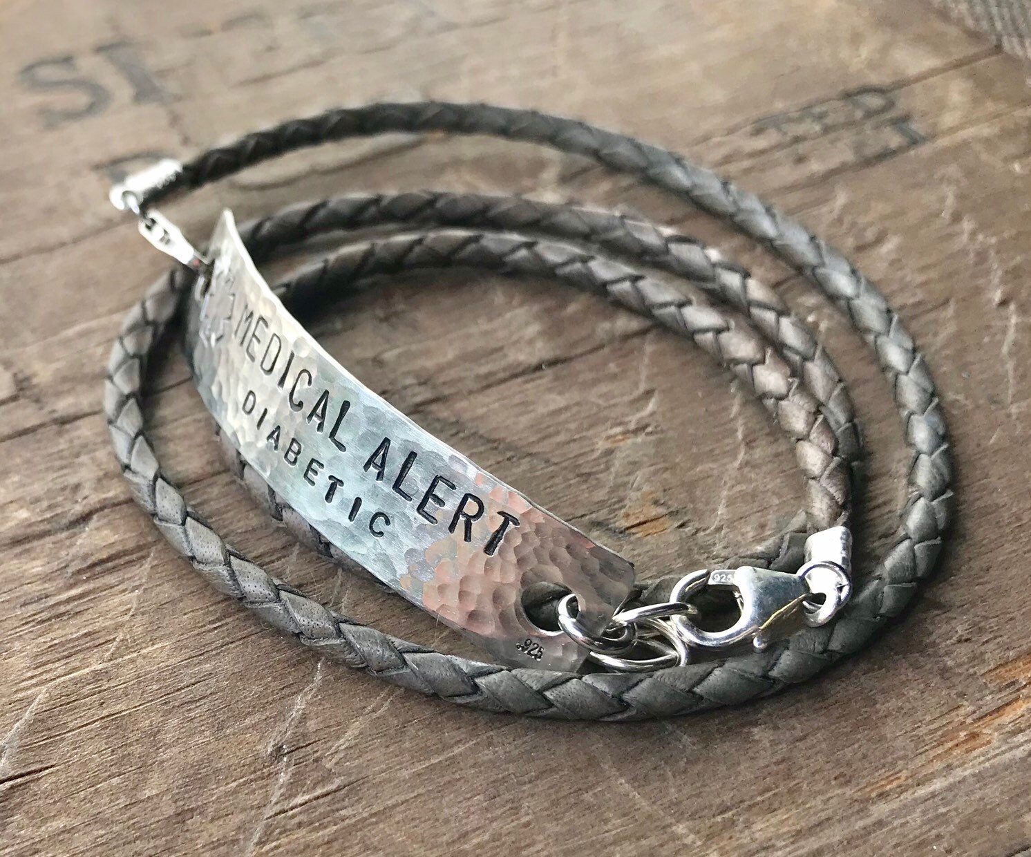 Men???s Medical Alert Sterling silver Medical bracelet Jewelry Medical