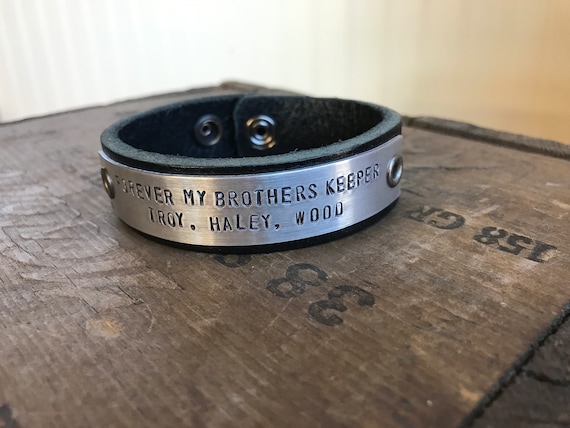 Memorial Bracelet In Memory Personalized Tribute Leather Bracelet Custom Remembrance Boston Tribute Gift
