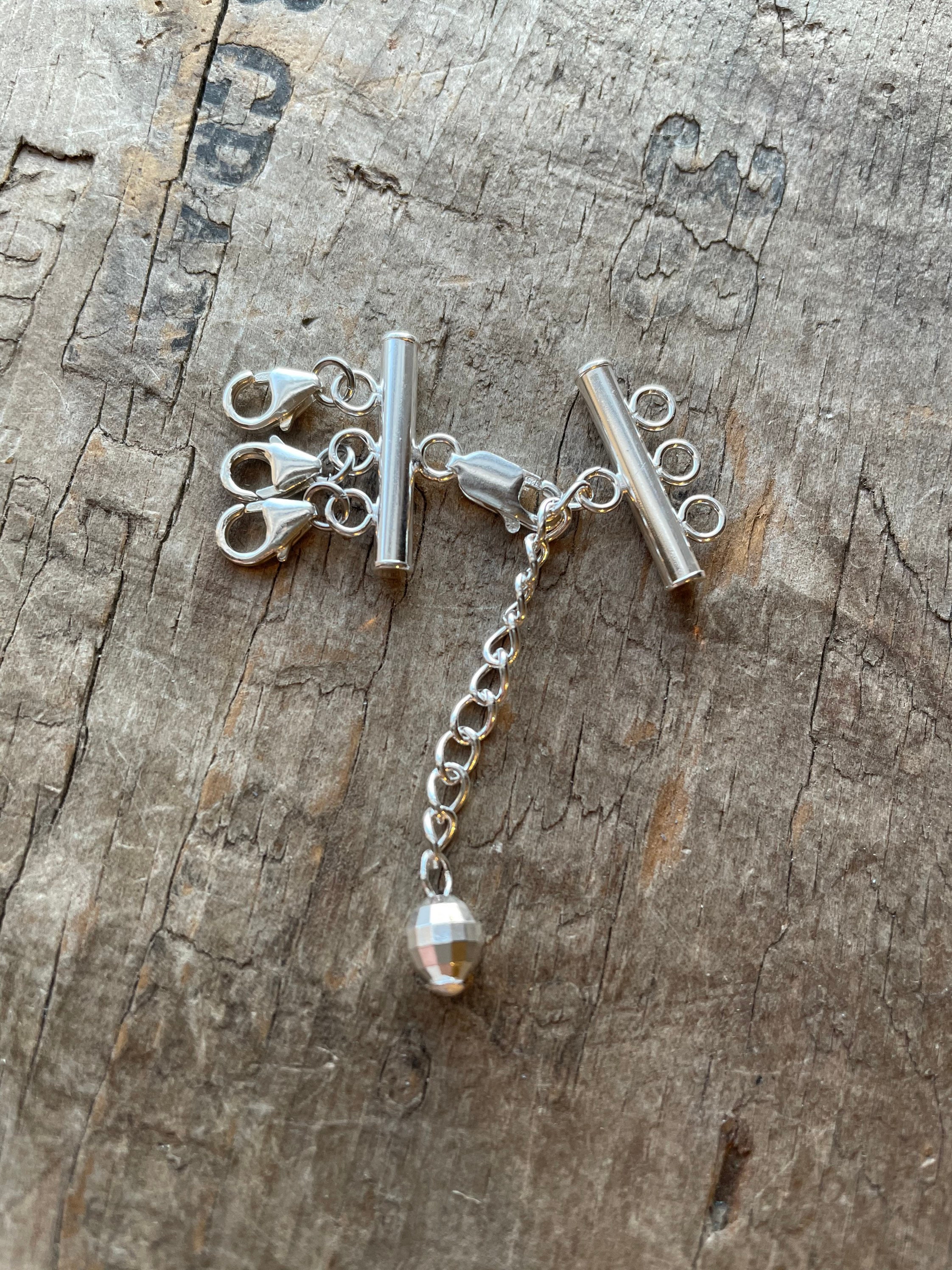 3 Layered Necklace Separator sterling silver multi strand necklace